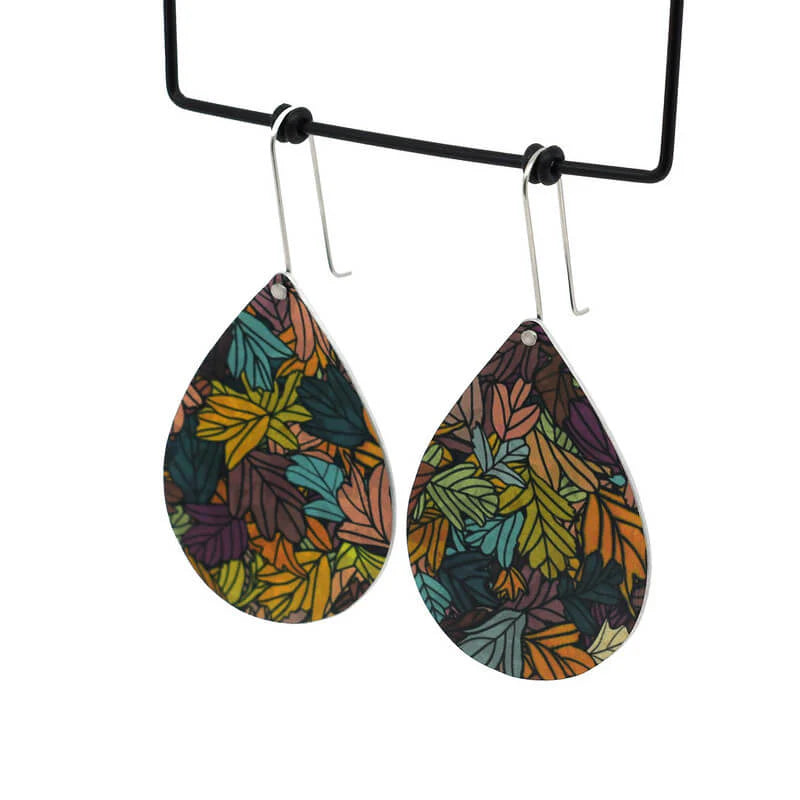 Autumn Leaves Shepards Hook Earrings