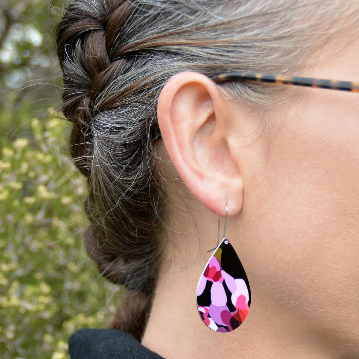 Geraldton Wax Flowers Droplet Shepards Hook Earrings