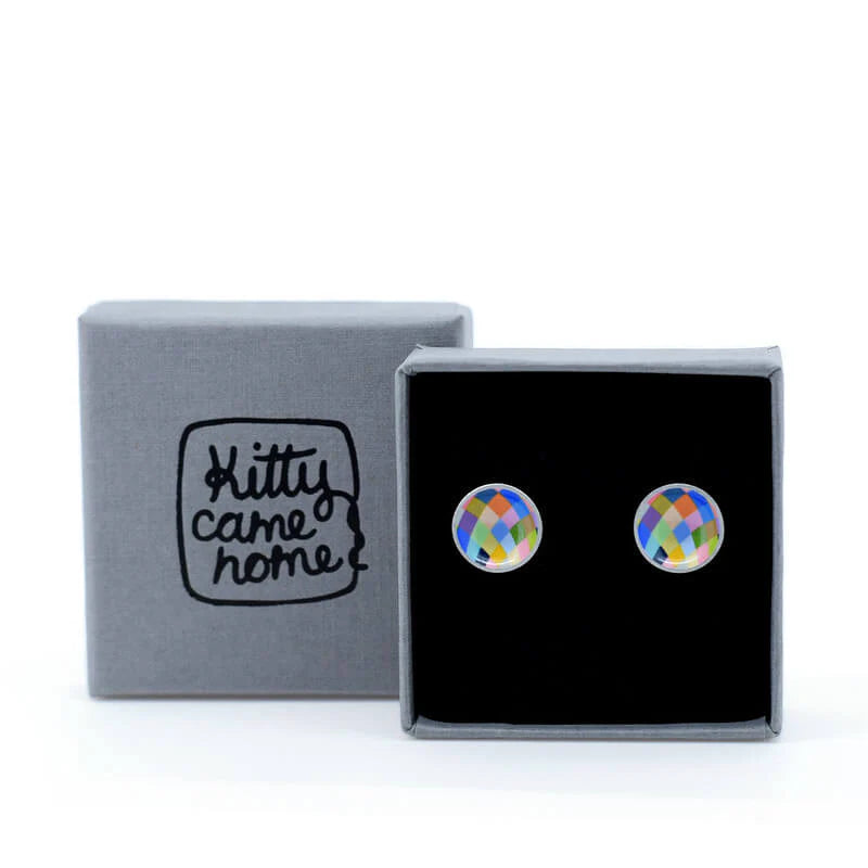 Harlequin Lines Domed Studs