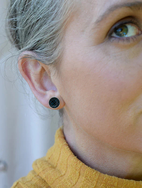 Crosshatched Domed Studs - teal