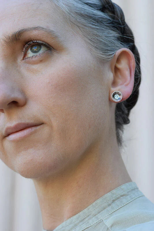 Mabel’s Garden Blush Flower Domed Studs