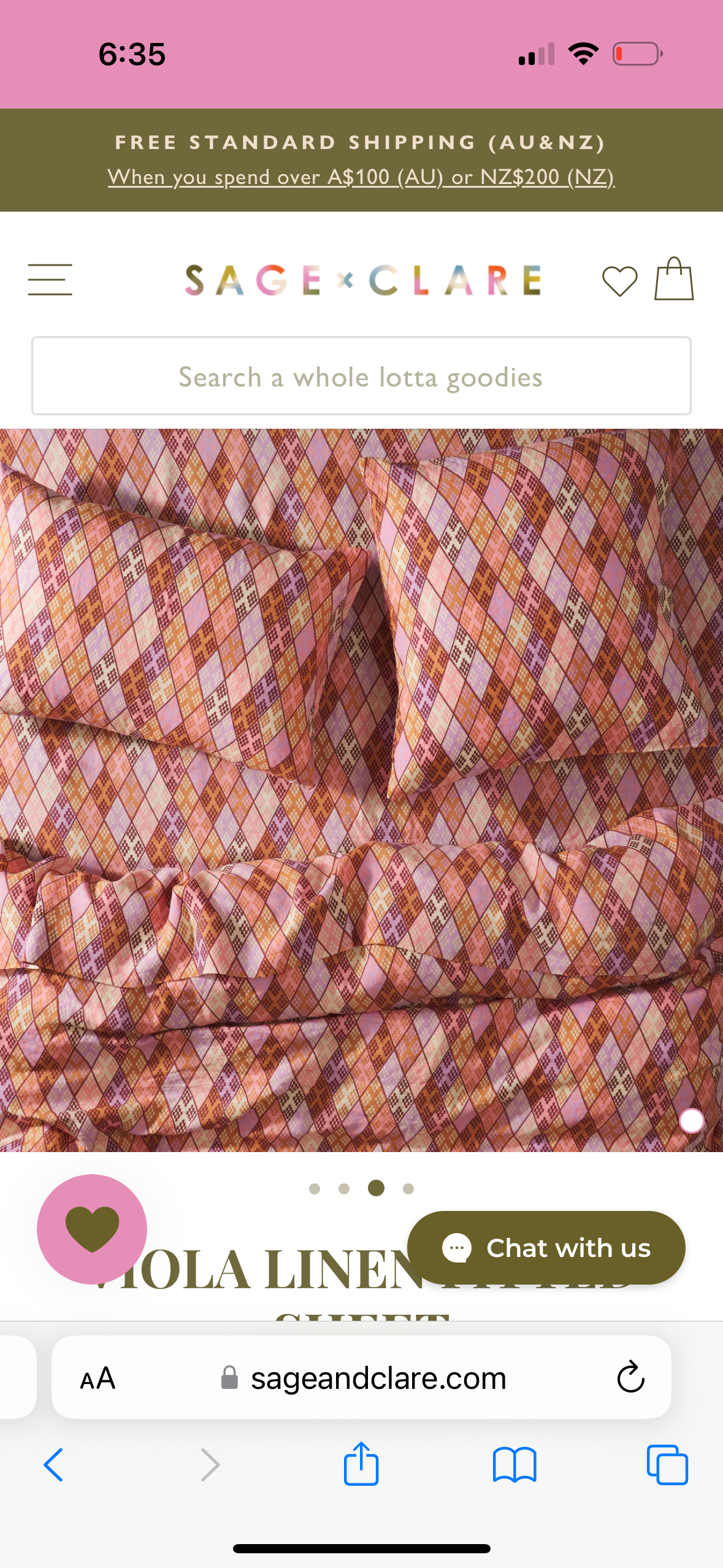 Sage and Clare - Viola Linen Sheet