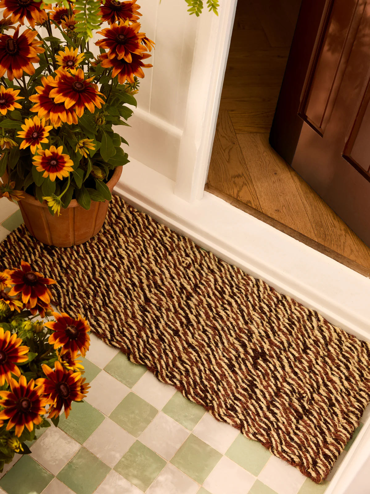 Woven Brown LONG Door Mat