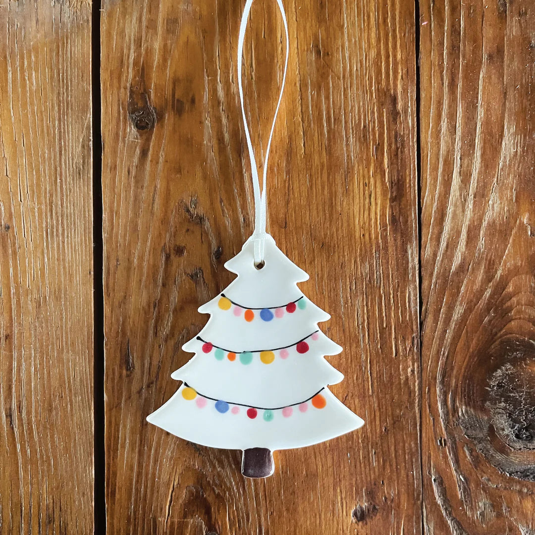 Paper Boat Press Ceramic Christmas Tree Ornament