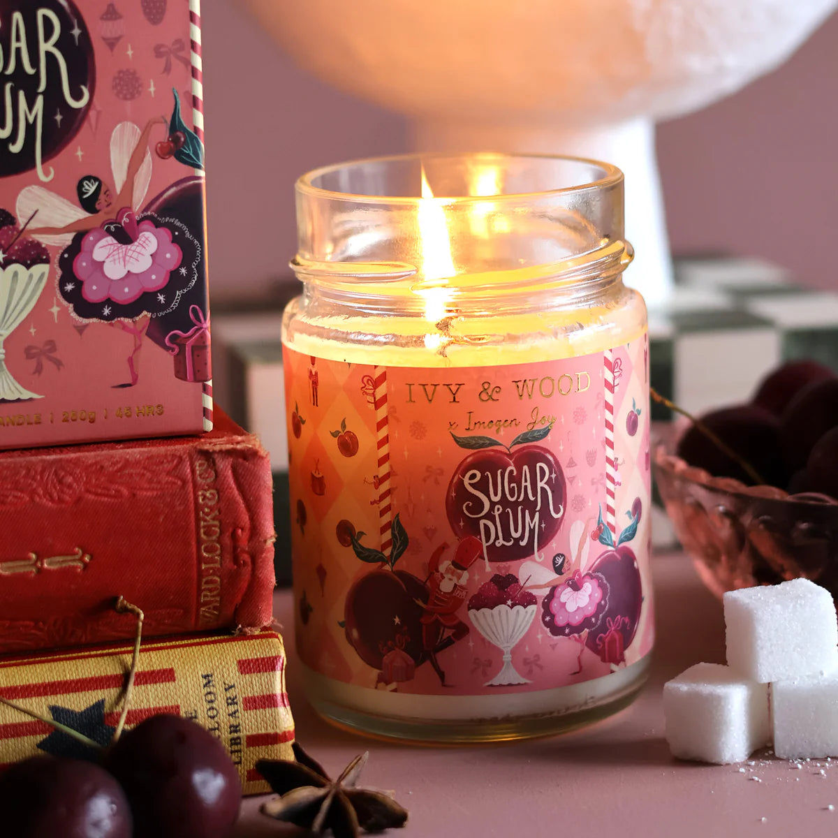 Ivy and Wood Sugar Plum Christmas Candle