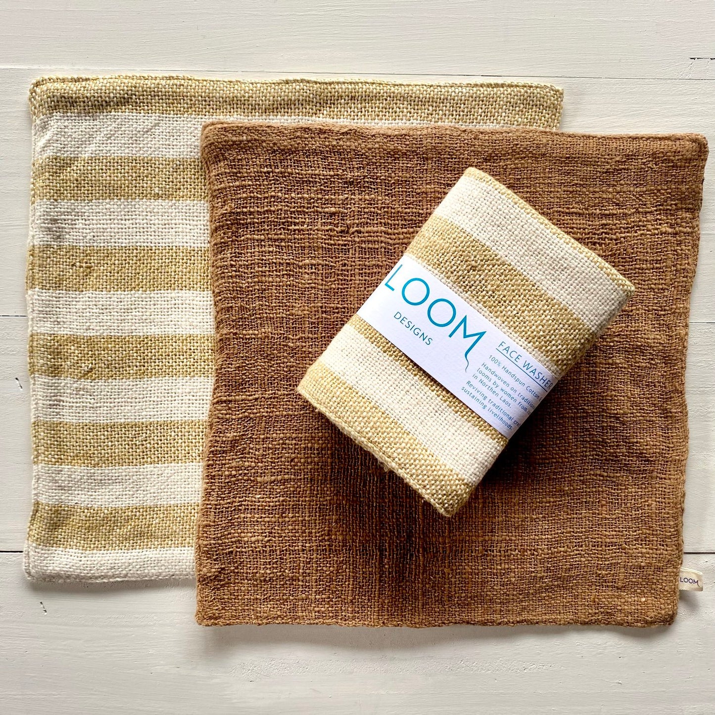 Loom Cotton Face Washers - 2 pack