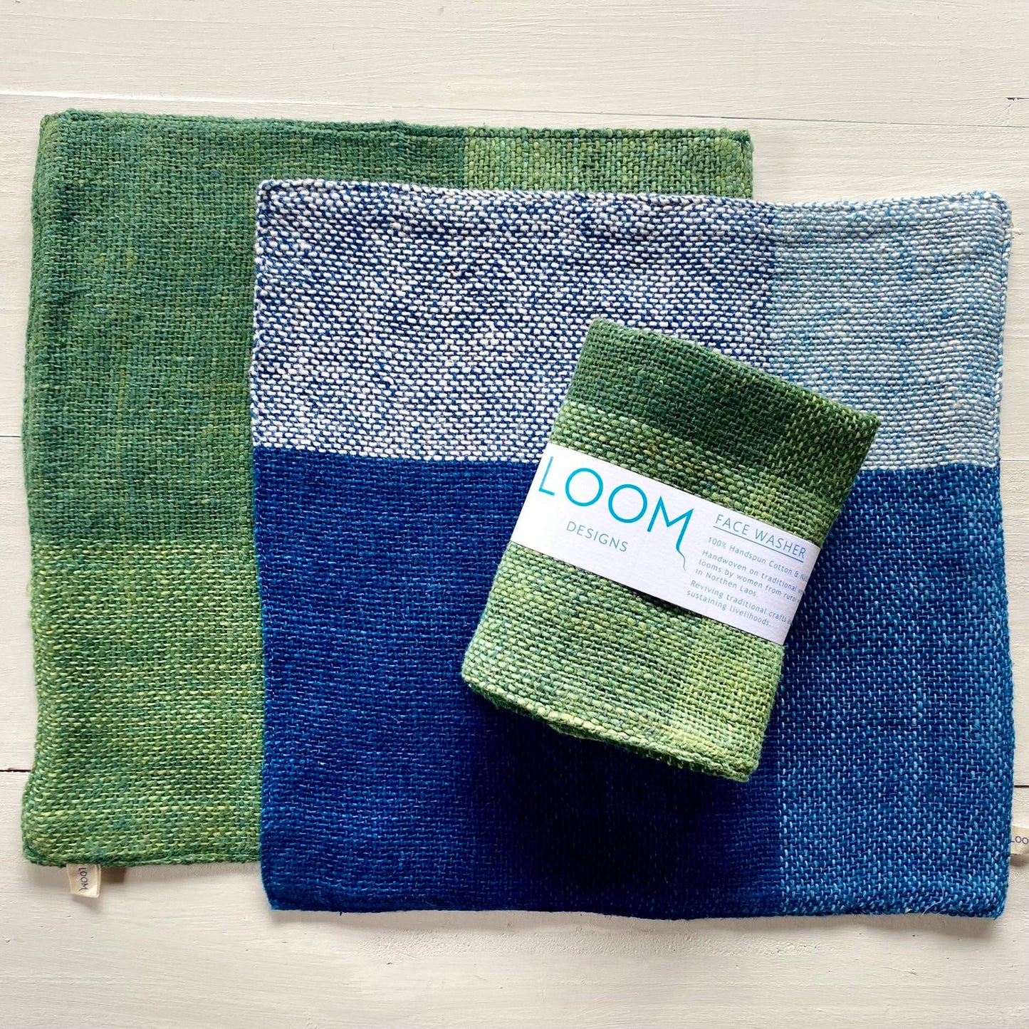Loom Cotton Face Washers - 2 pack