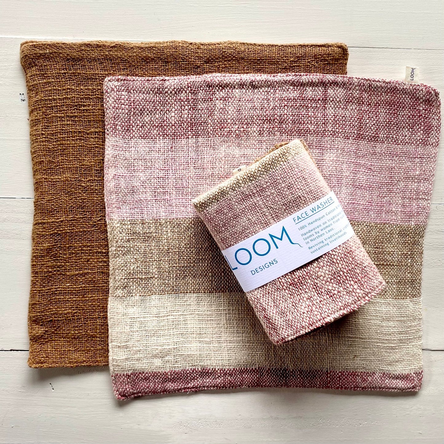Loom Cotton Face Washers - 2 pack