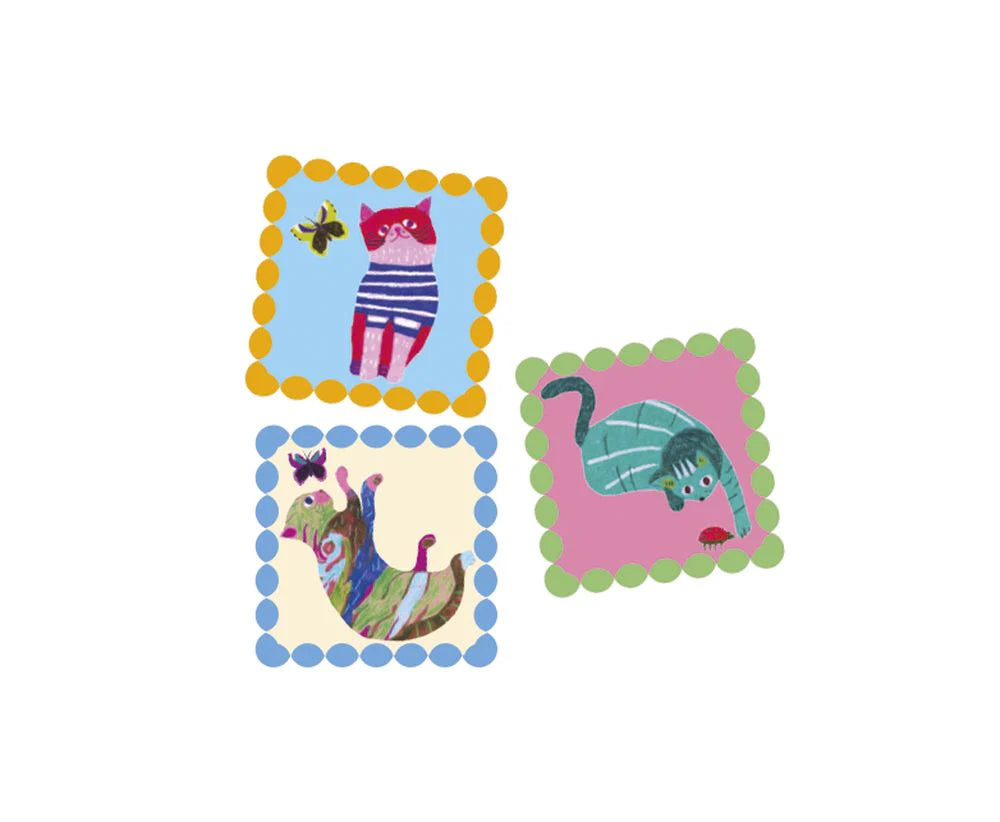 eeboo Square Memory Game - Cats