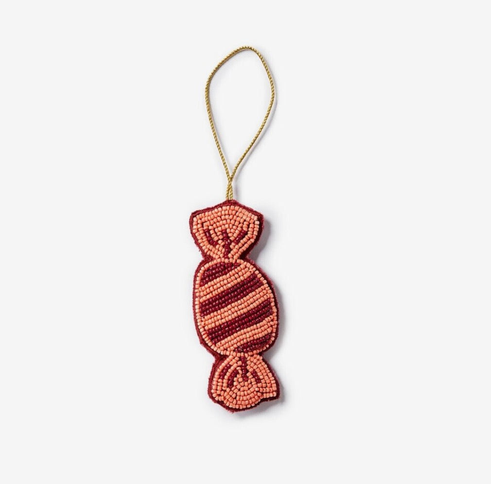 Bonnie and Neil Beaded Bon Bon Decoration - rust