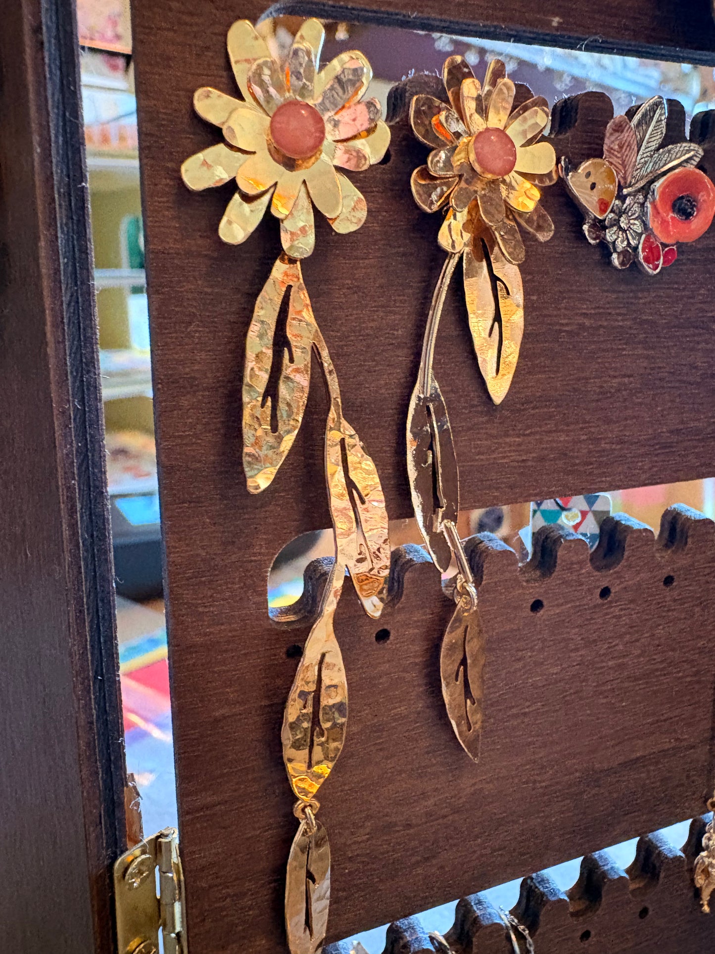 Sosol & Sea long brass Daisy earrings