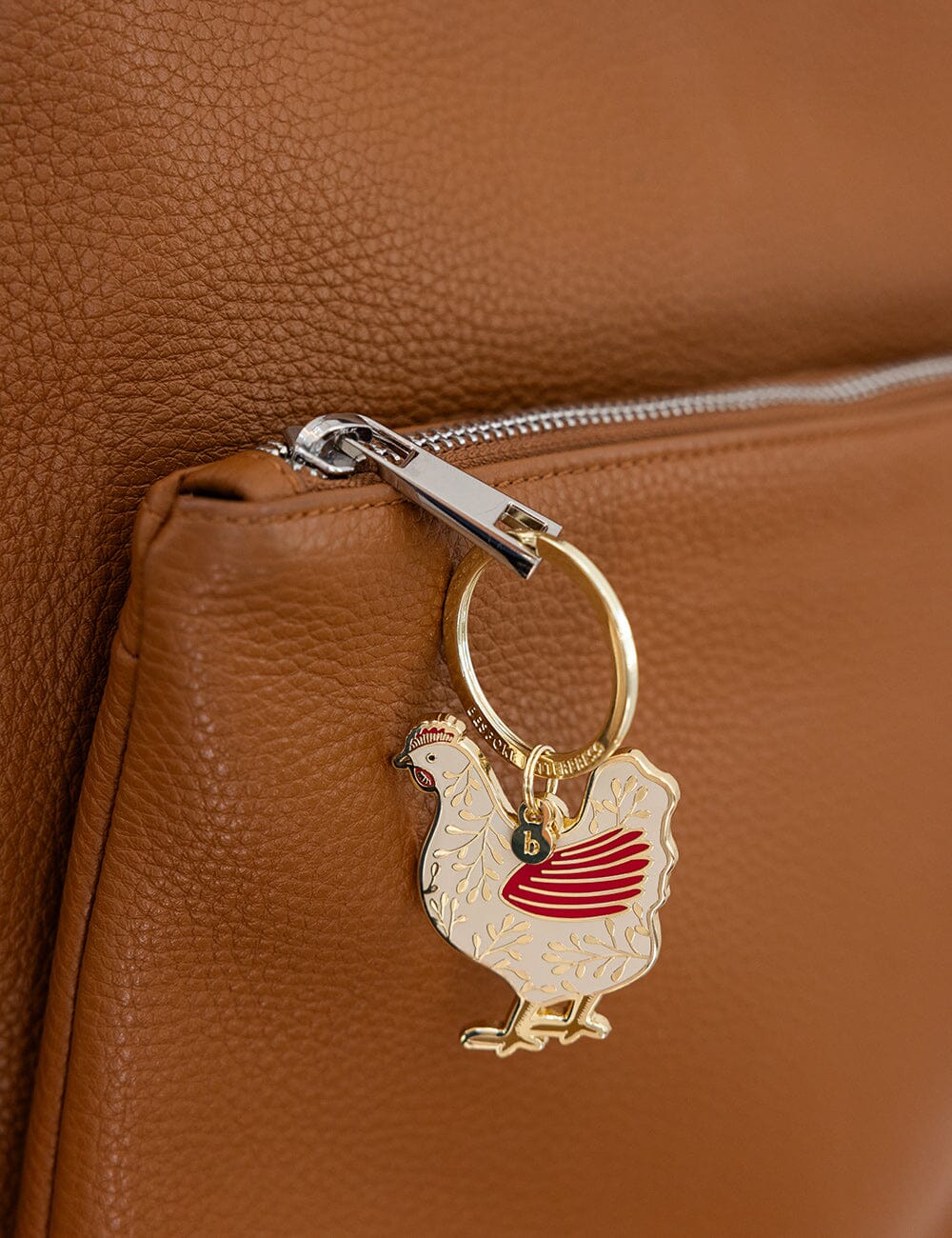 Bespoke Fine Chicken Enamel Keyring
