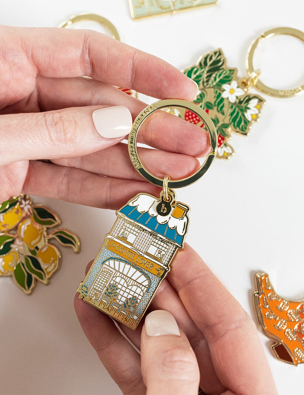 Bespoke Fine Coffee Lover Enamel Keyring