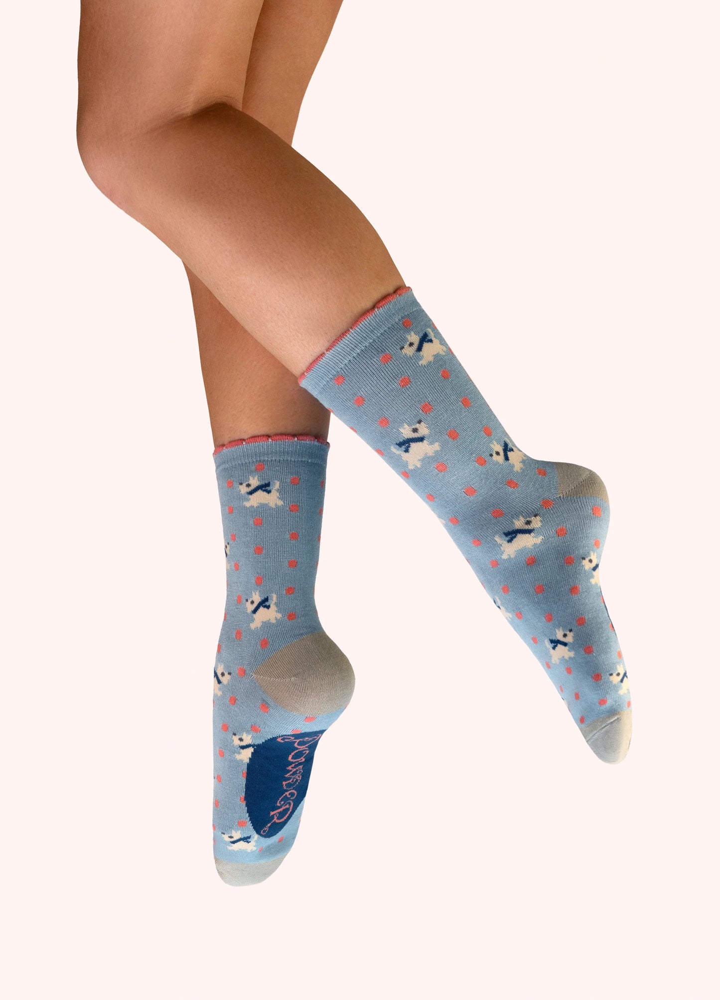 POWDER Ankle Socks - Woolly Westies ICE