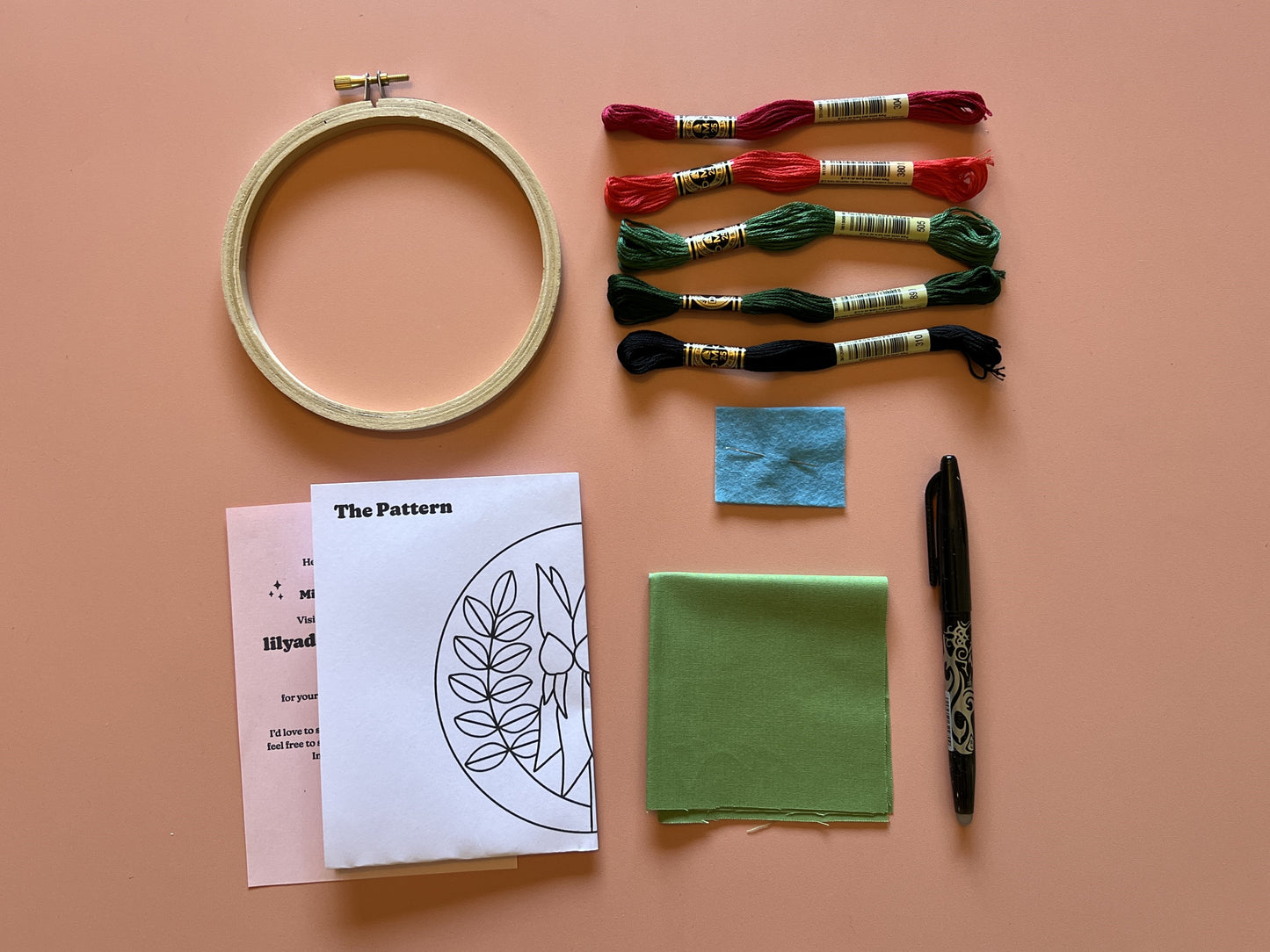 Lily Upton Sturt Desert Pea Mini Hoop Embroidery Kit