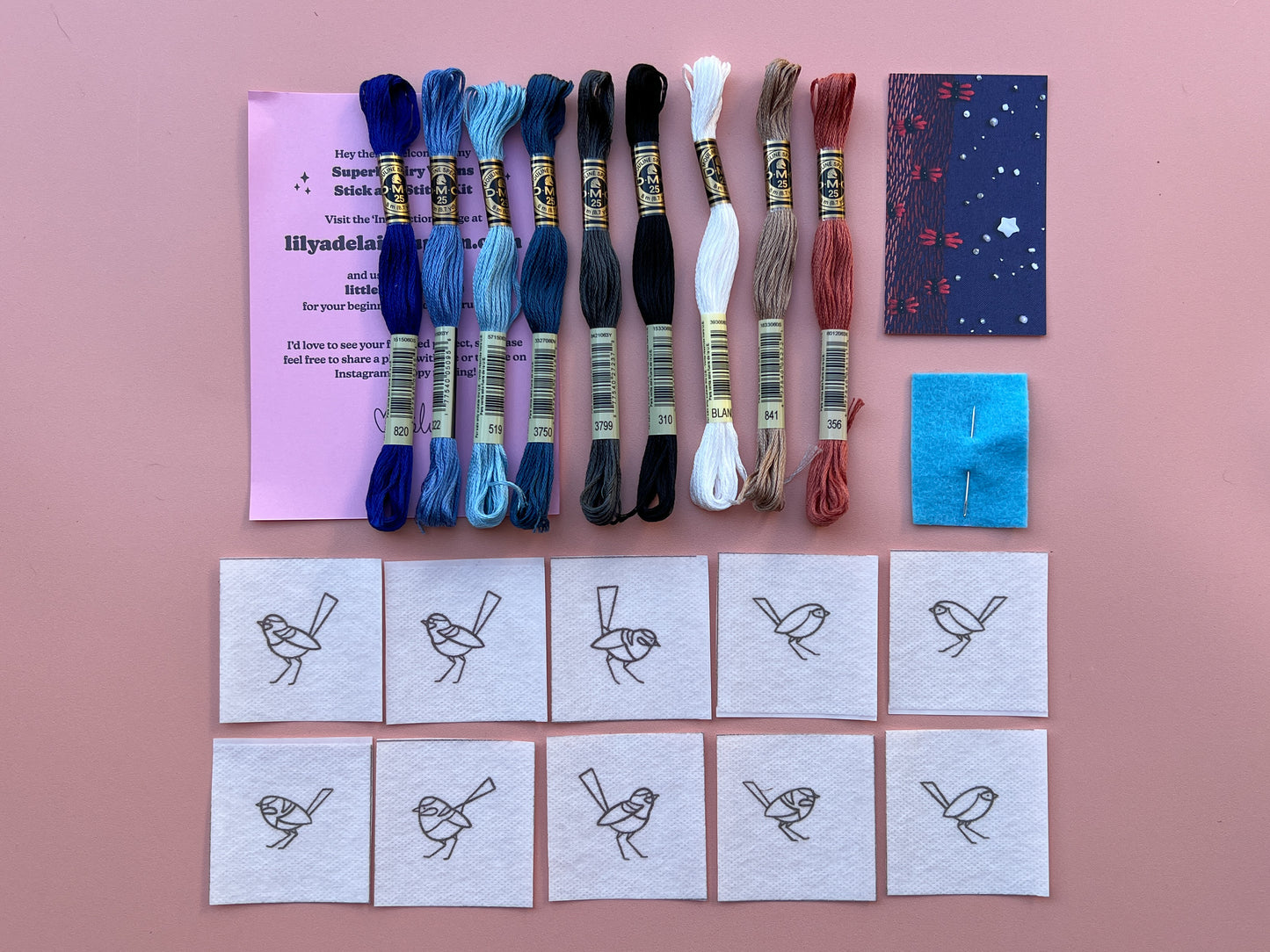 Lily Upton Superb Fairy Wren Stick and Stitch Kit