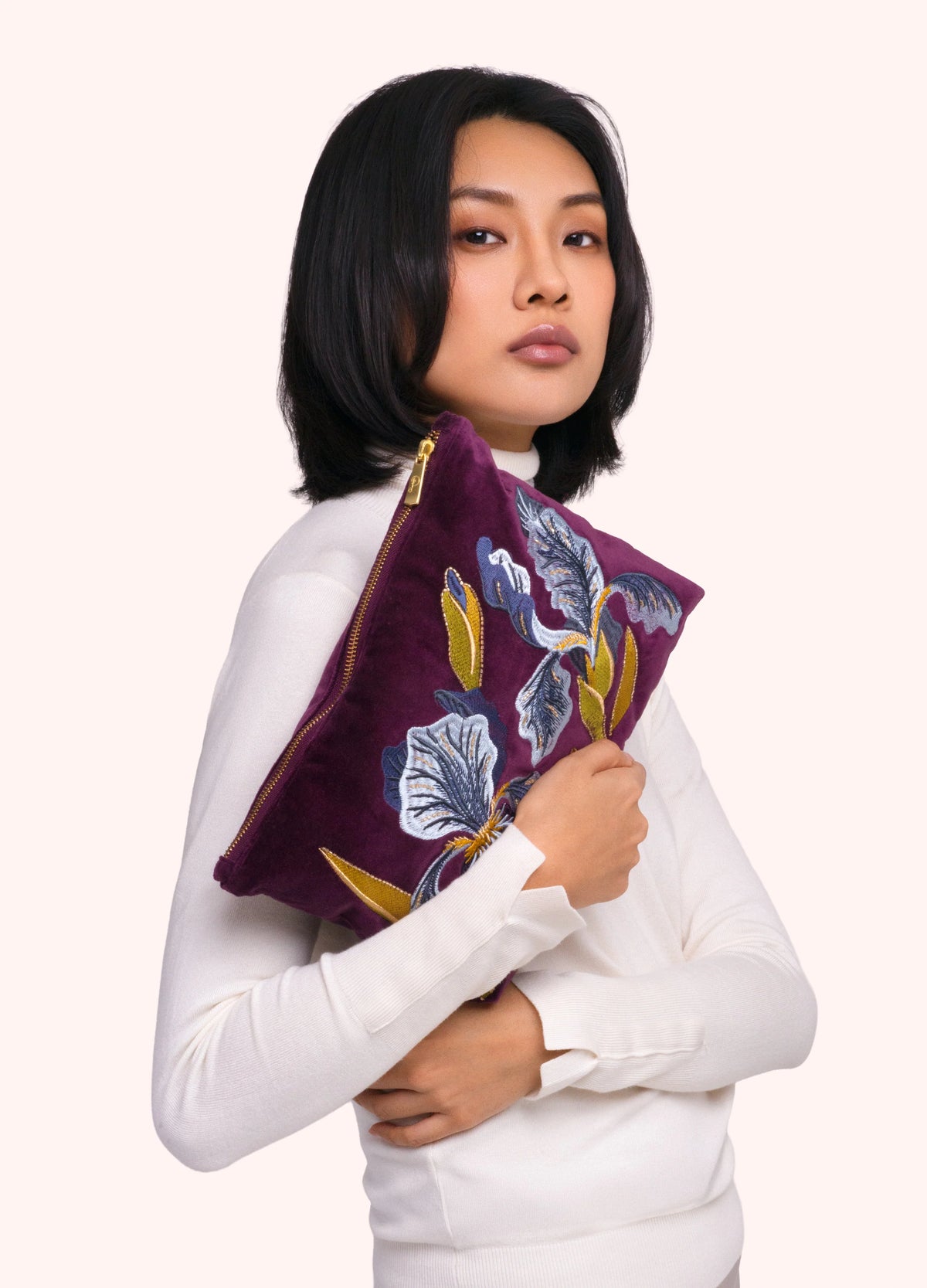 POWDER Iris Velvet Zip Pouch