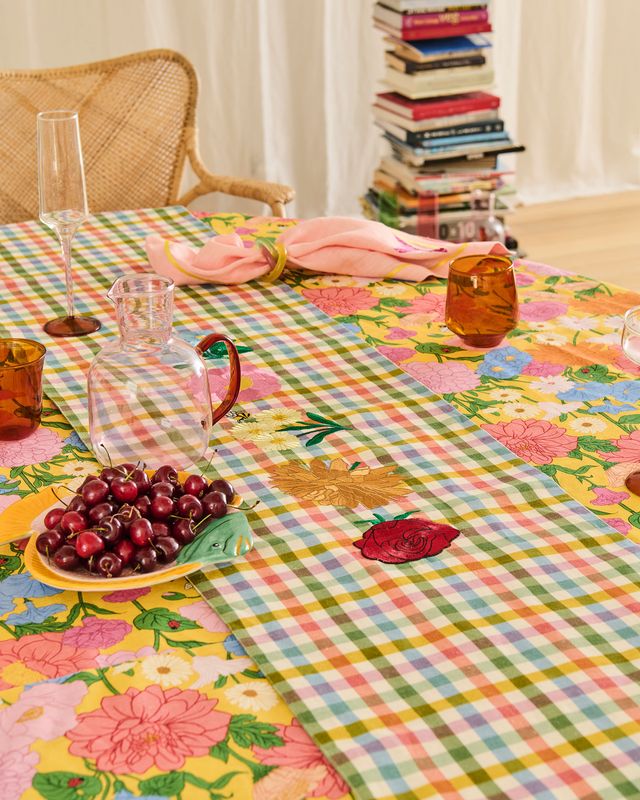 Kip and Co Sweet Flowers Tartan Table Runner
