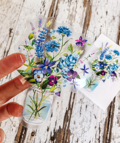 Katie Daisy ‘Violet Bouquet’ Clear Sticker
