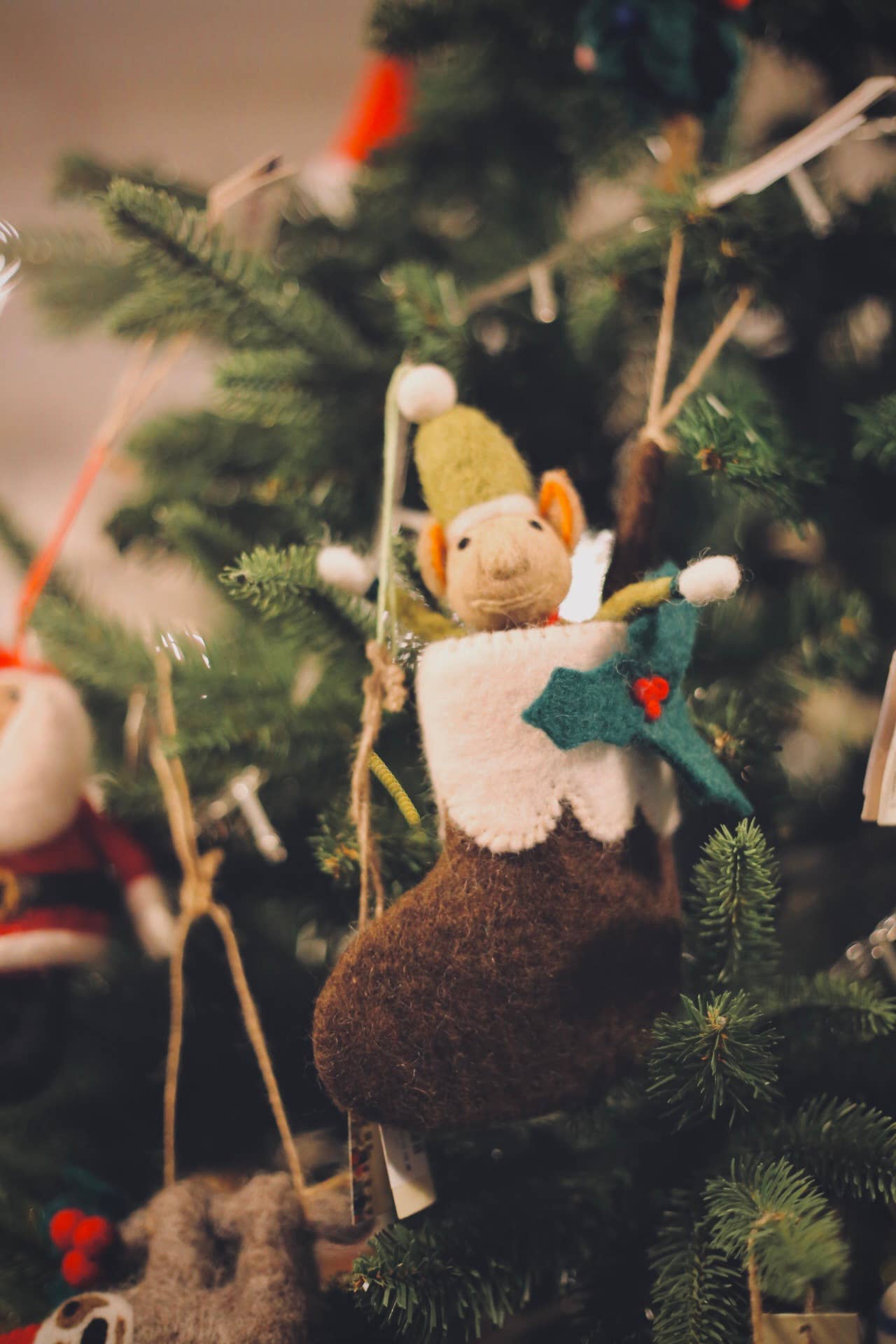 Handmade Felt Mini Christmas Stocking: Christmas Pudding