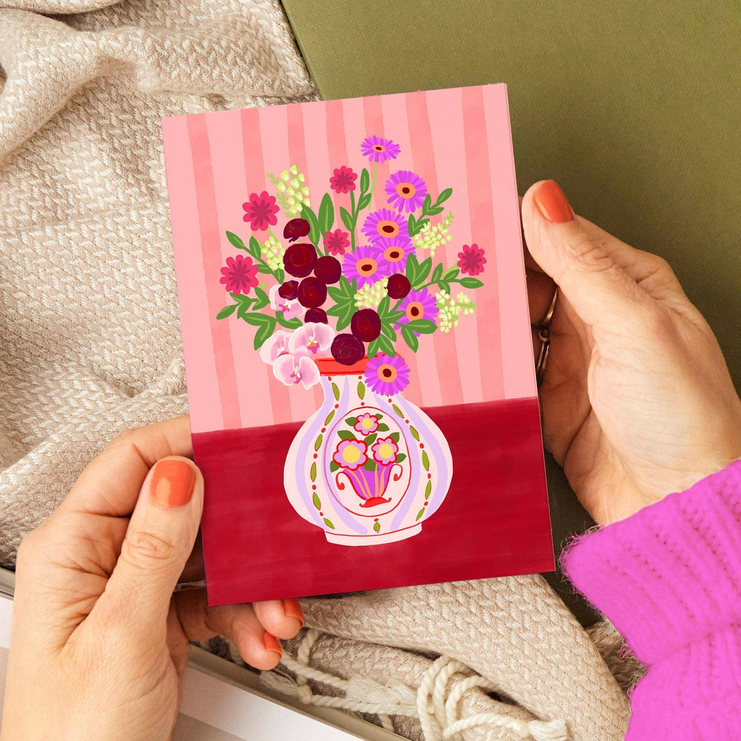 Bright Bouquet in Vase Card | Just Because, Any Occasion