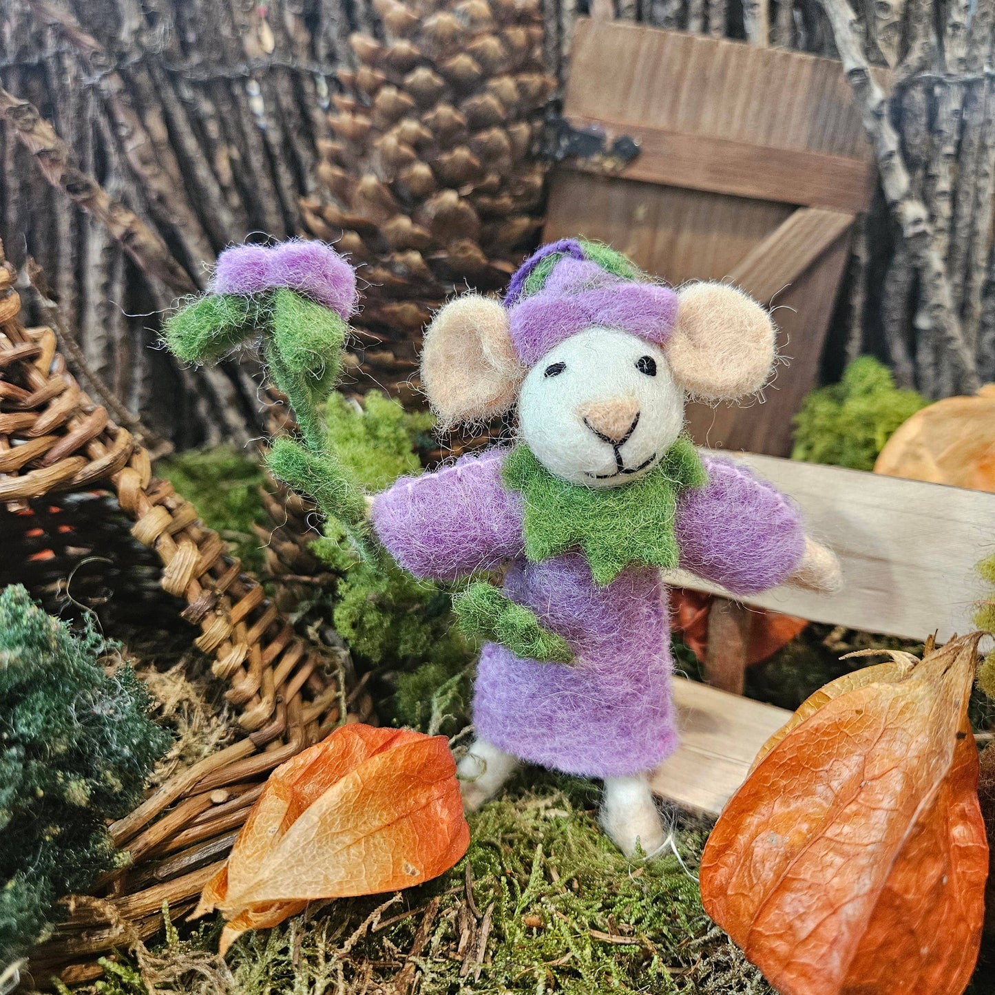 Handmade Felt Violet the Mouse Hanging Decoration