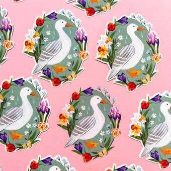 Katie Daisy ‘Spring Duck’ Clear Matte Sticker