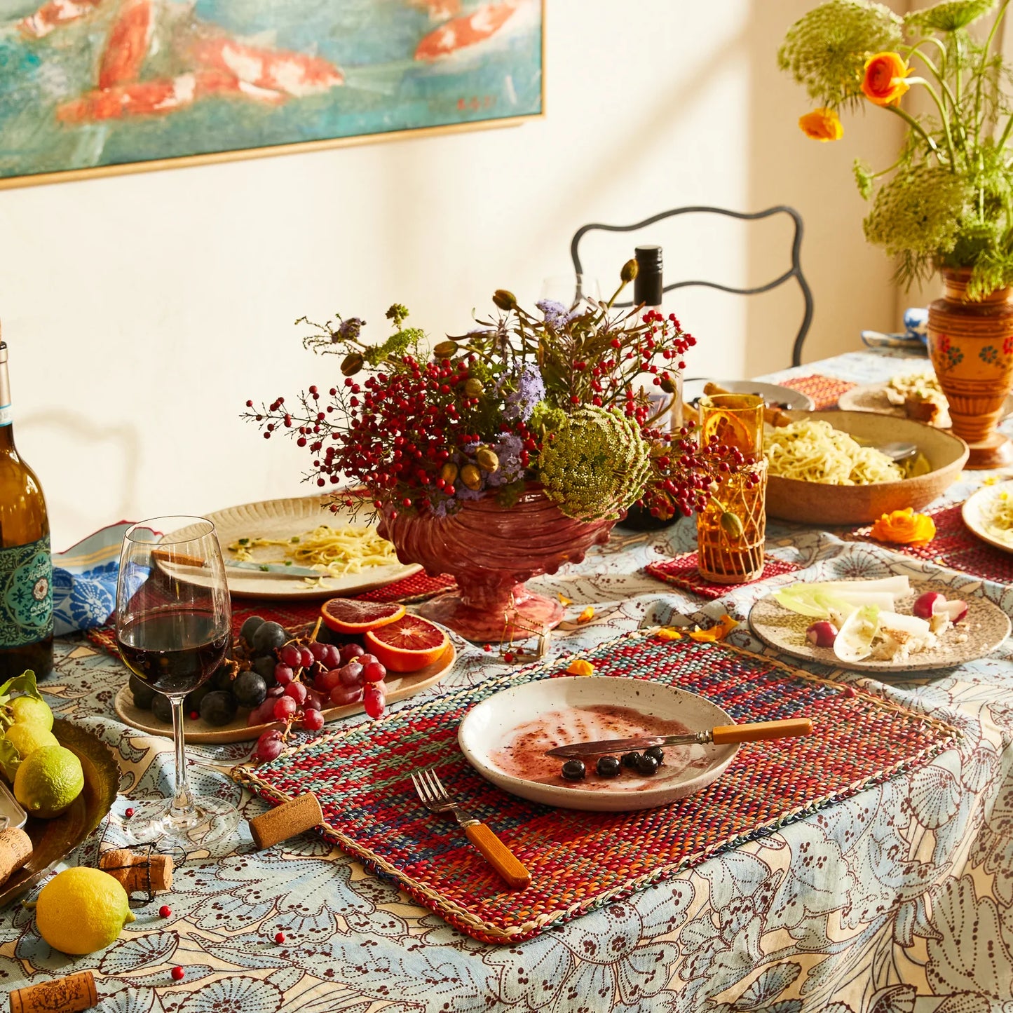 Sage and Clare Isla Placemats - Crimson