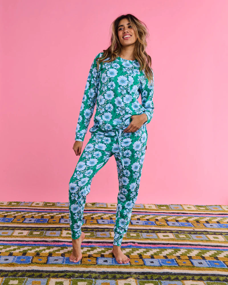 Kip and Co Long Sleeve and Slouch Pant Pyjamas - Tumbling Flowers