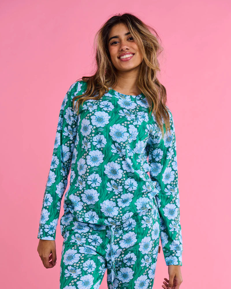 Kip and Co Long Sleeve and Slouch Pant Pyjamas - Tumbling Flowers