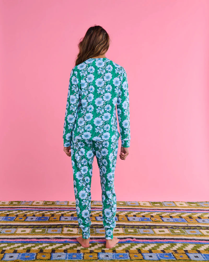 Kip and Co Long Sleeve and Slouch Pant Pyjamas - Tumbling Flowers