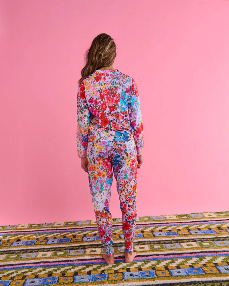 Kip and Co Long Sleeve Slouch PJs - Forever Floral Lilac
