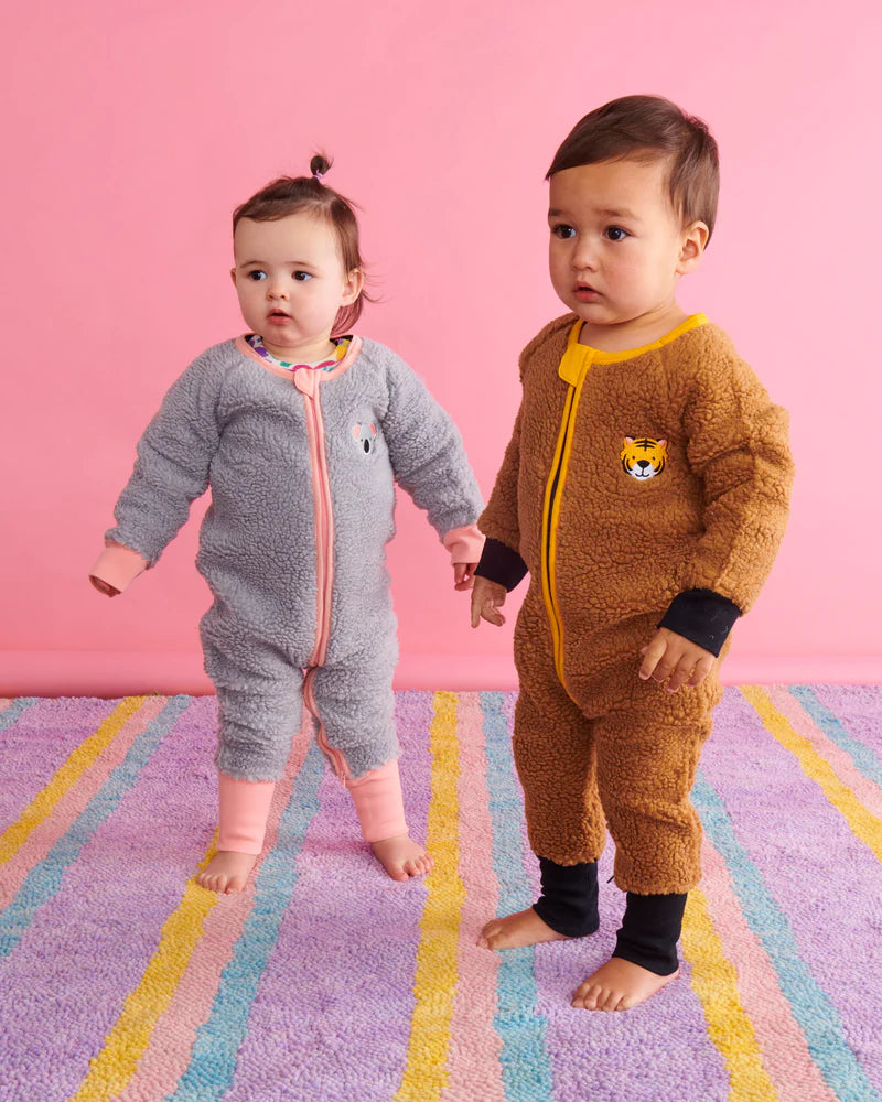 Kip and Co Long Sleeve Sherpa Zip Romper