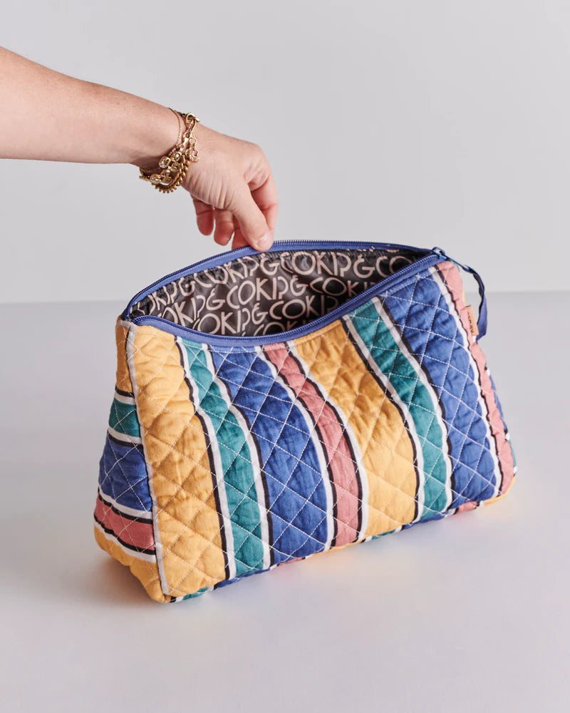 Kip and Co Quilted Toiletry Purse - Pinto Stripe