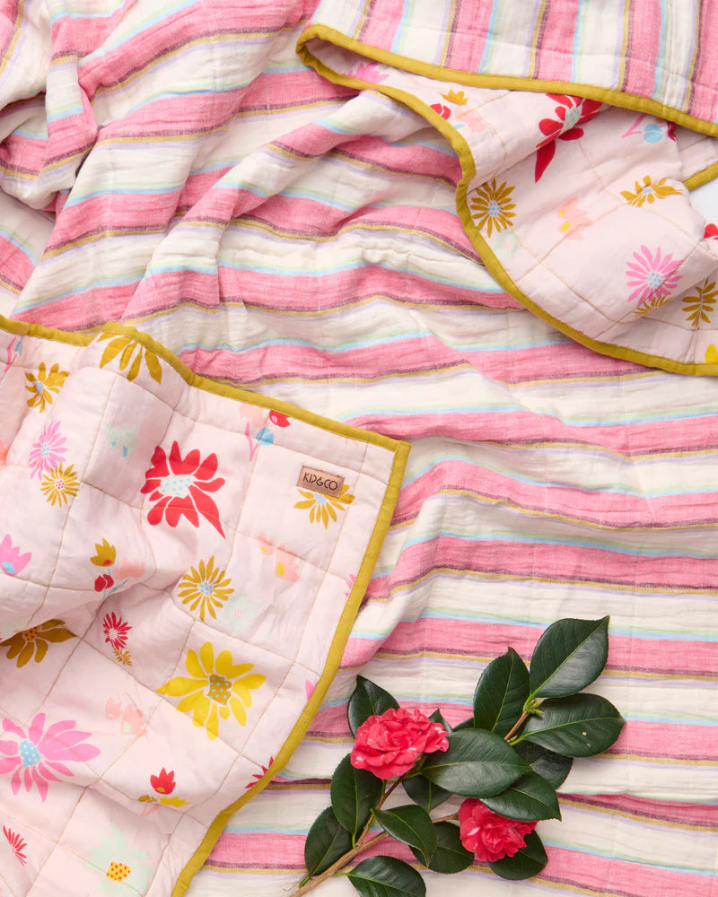 Kip and Co Linen Quilted Bedspread - Rise and Shine