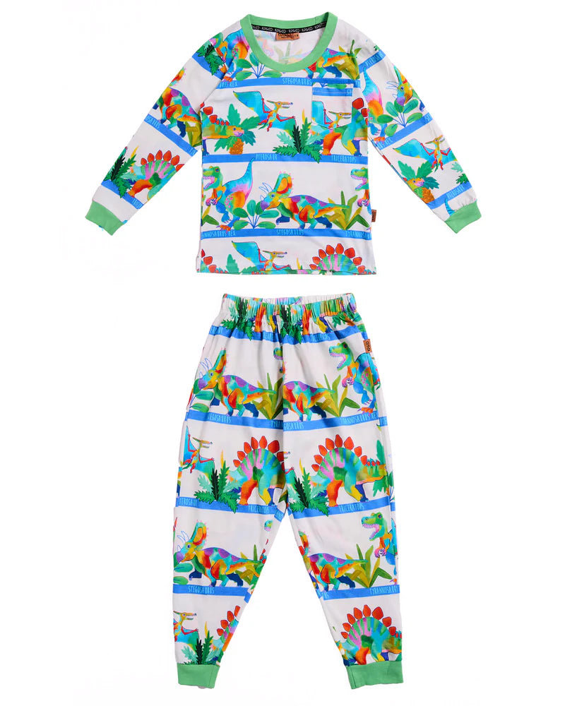 Kip and Co Long Sleeve Kids Pj Set - Dino