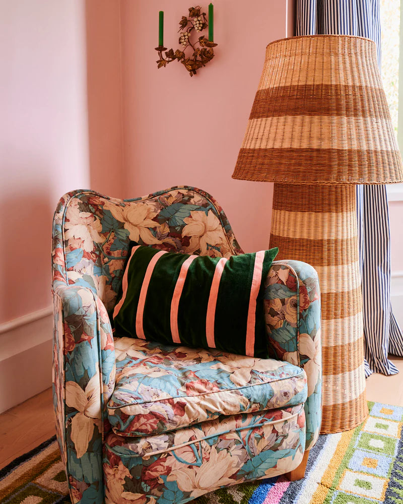 Velvet Stripe Cushion - various colours