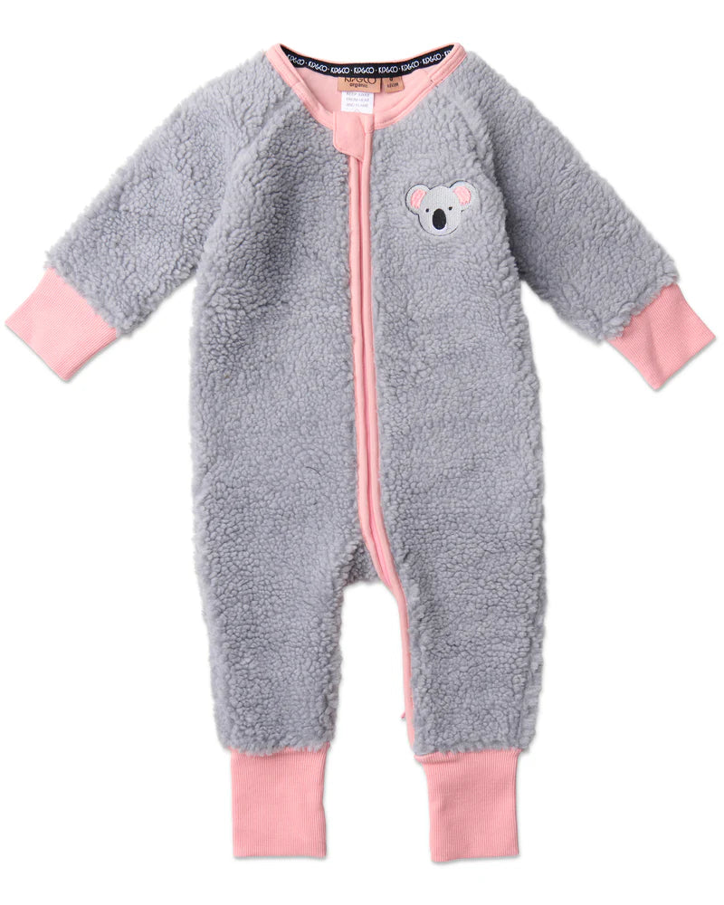 Kip and Co Long Sleeve Sherpa Zip Romper