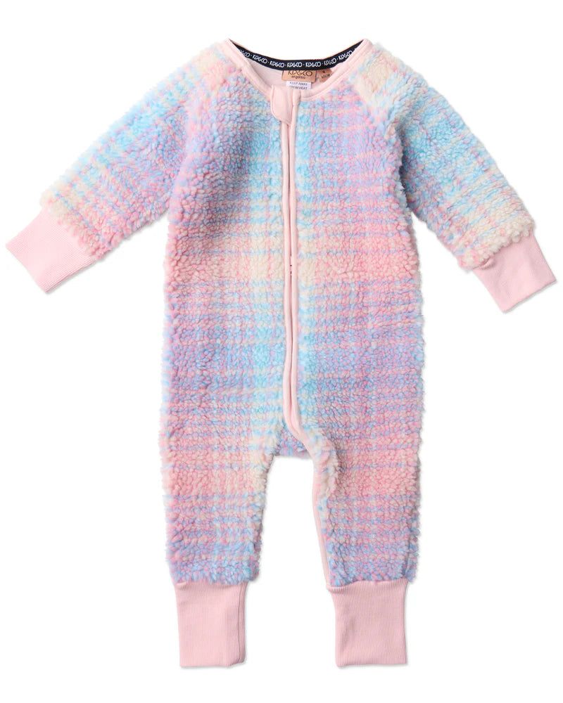 Kip and Co Long Sleeve Sherpa Zip Romper
