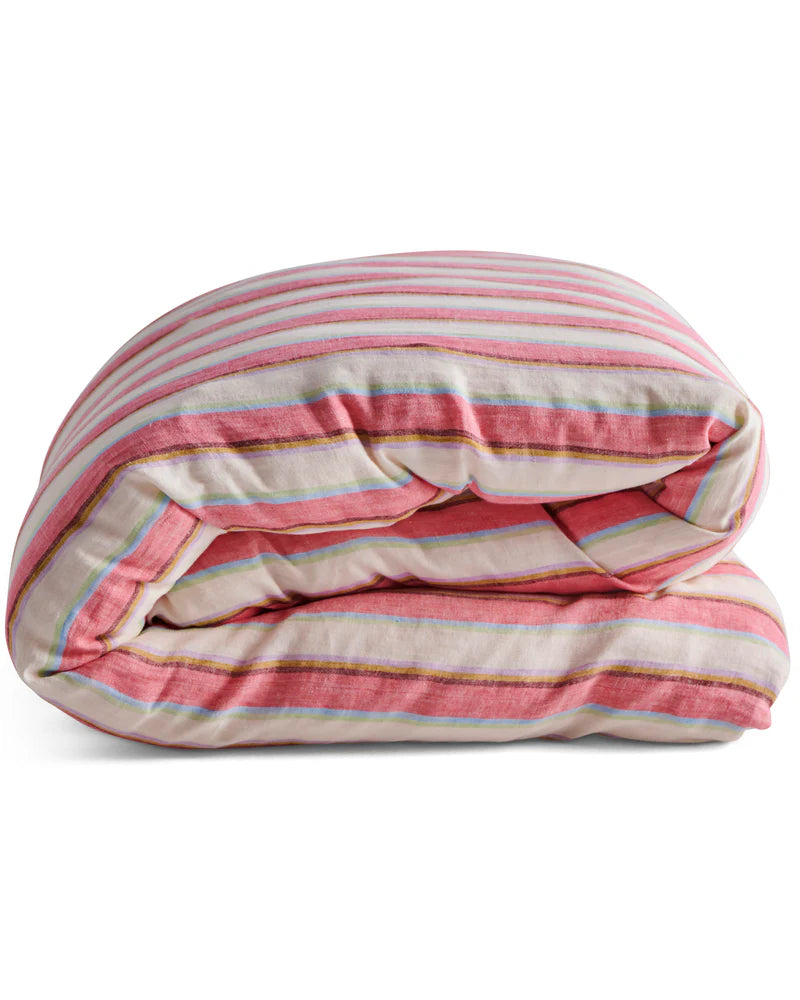 Kip and Co Linen Quilt Cover - Rose Water Stripe
