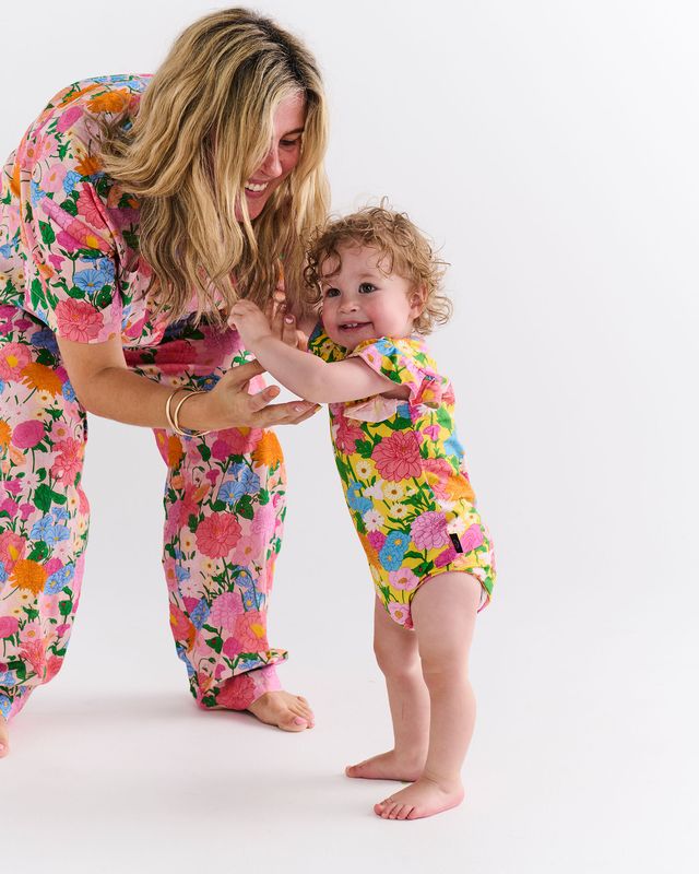 Kip and Co Adult Organic Short Sleeve and Pant Pyjama Set - Follow the Sun