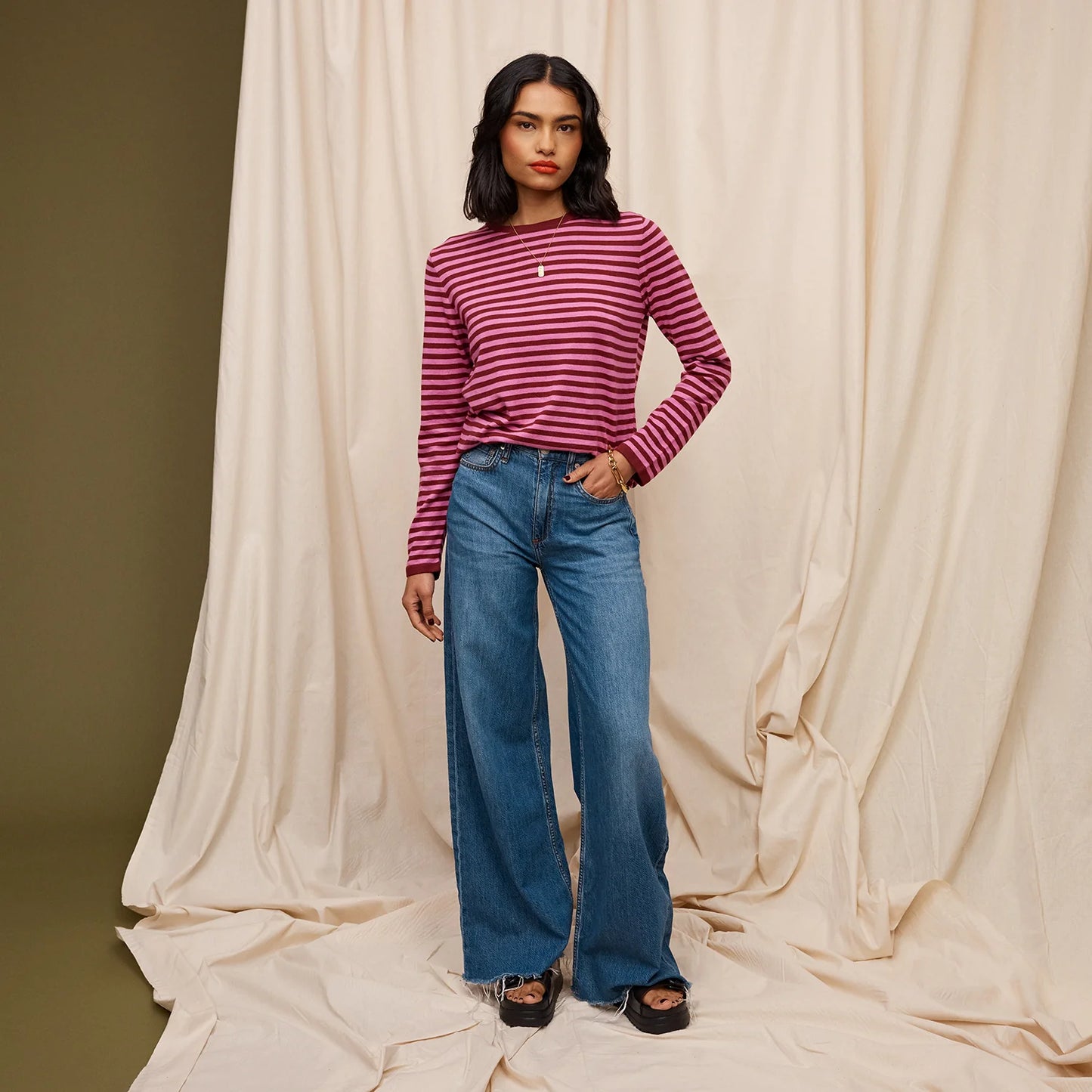 Sage and Clare Pierre Knit Top - Fuchsia
