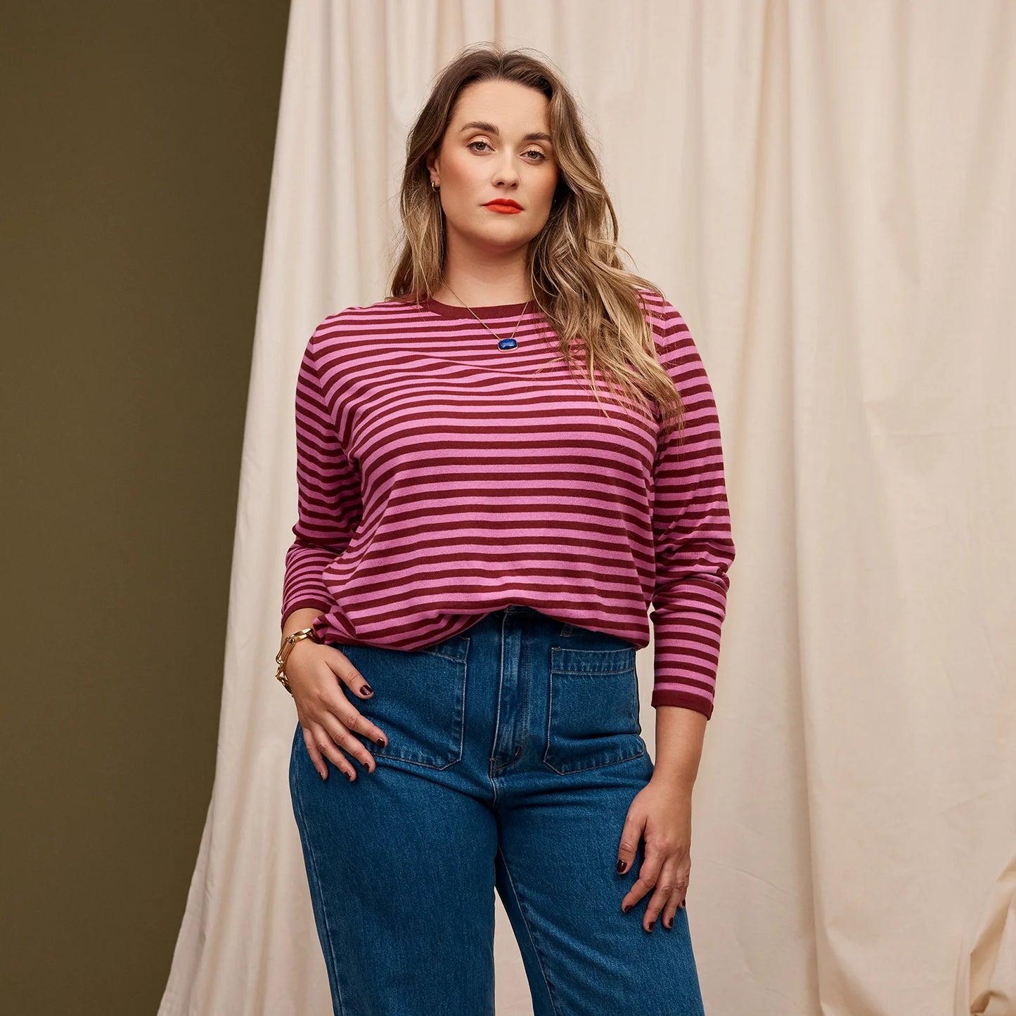Sage and Clare Pierre Knit Top - Fuchsia