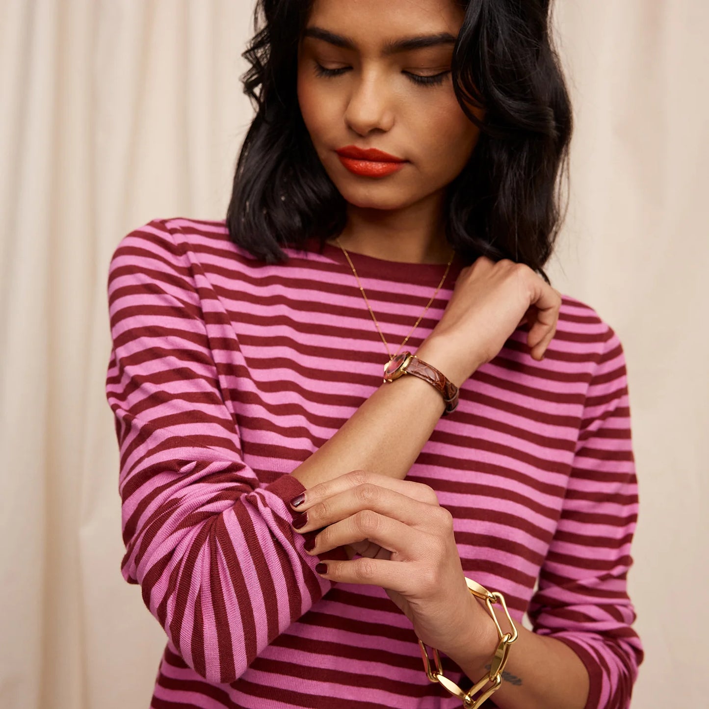 Sage and Clare Pierre Knit Top - Fuchsia