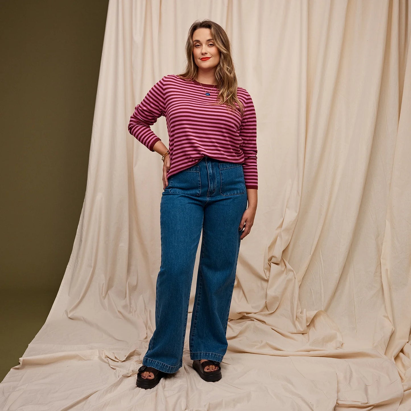 Sage and Clare Pierre Knit Top - Fuchsia