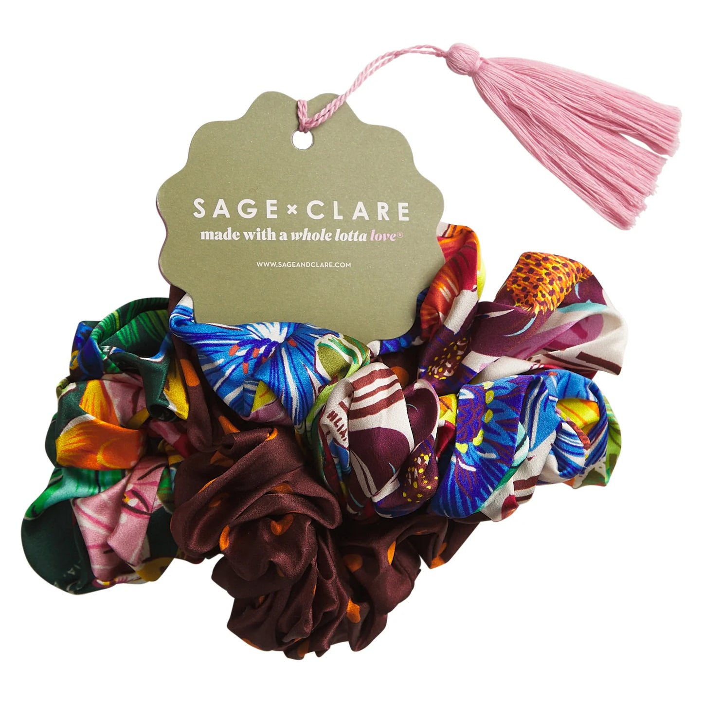 Sage and Clare Ines Silk Scrunchie Set