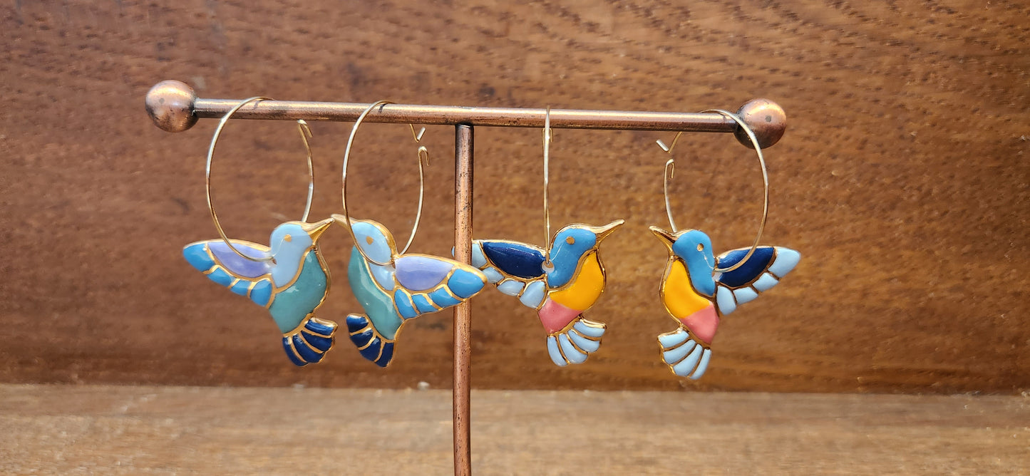 Large Hummingbird Earrings