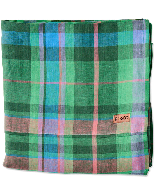 Jewel of the Nile Tartan Linen Flat Sheet