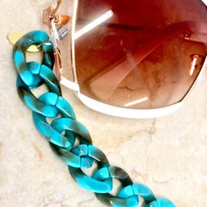 Salty Safari Sunglass Chain - Turquoise Tortoiseshell