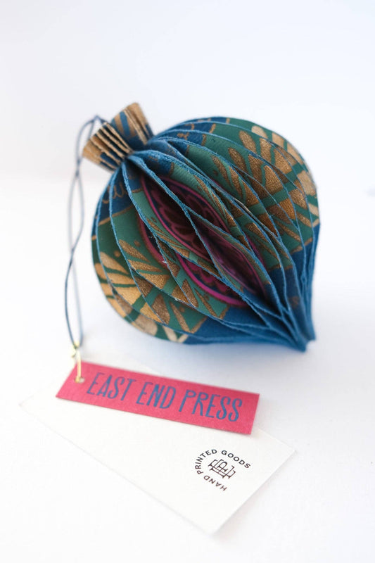 Blue Bauble Honeycomb Decoration